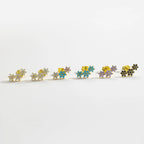 925 Sterling Silver Three Flower Stud Earring