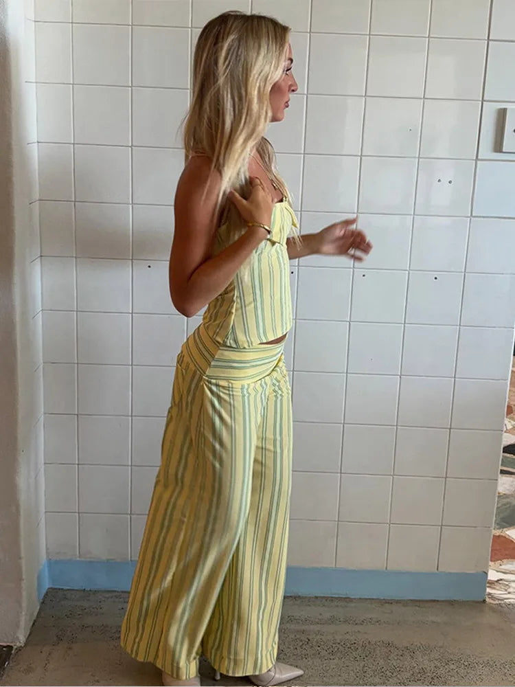 Stripe Bow Beach Set