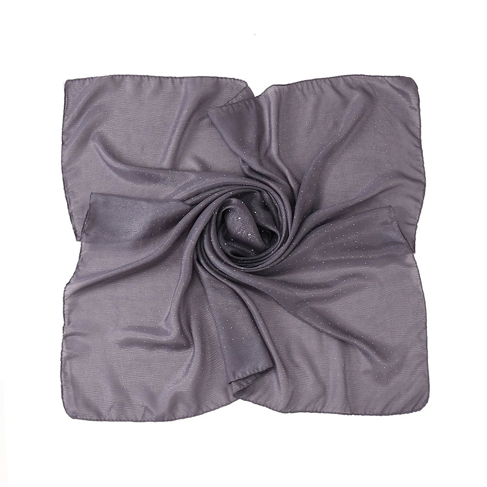 New Muslim Chiffon Square Hijab Premium Rhinestone Scarf Malaysia Shawl Plain Muslim Wraps Soft Turban Headband Shawl Supplier