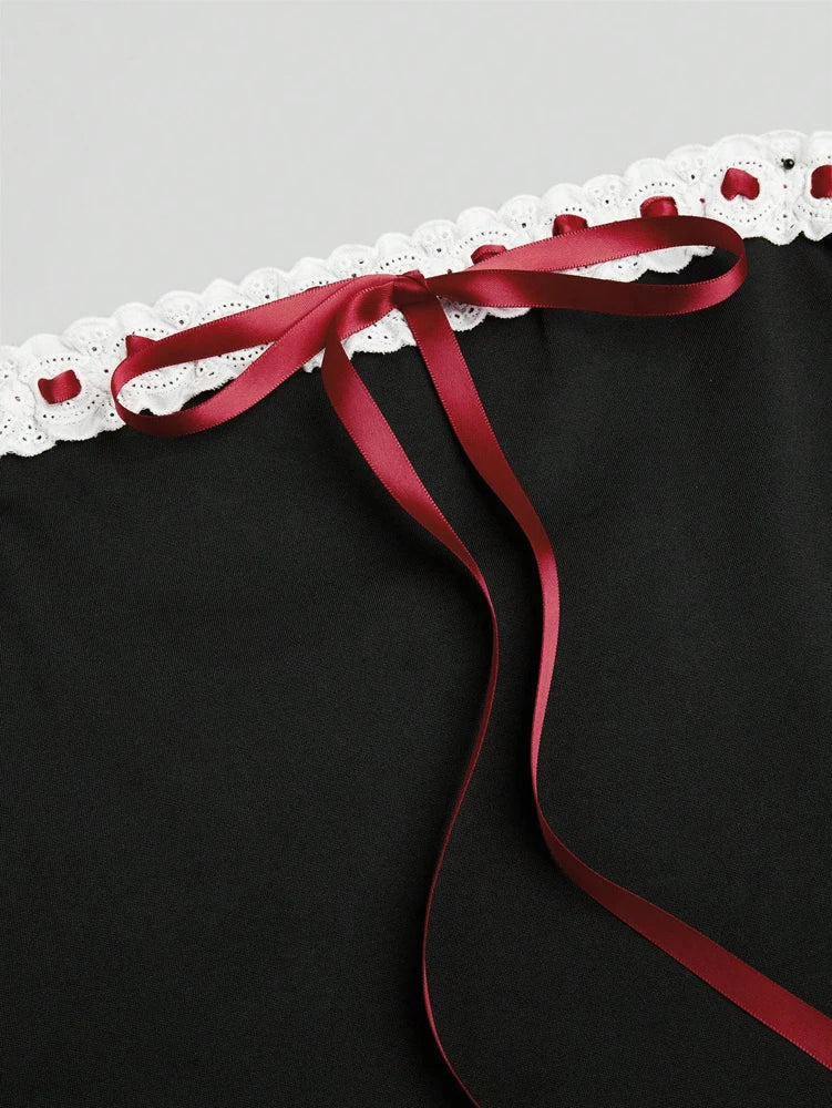 Lace Trim Tube Top