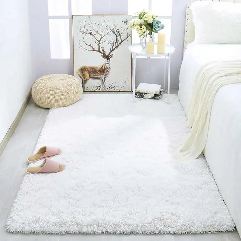 Shag Living Room Silk Wool Carpet