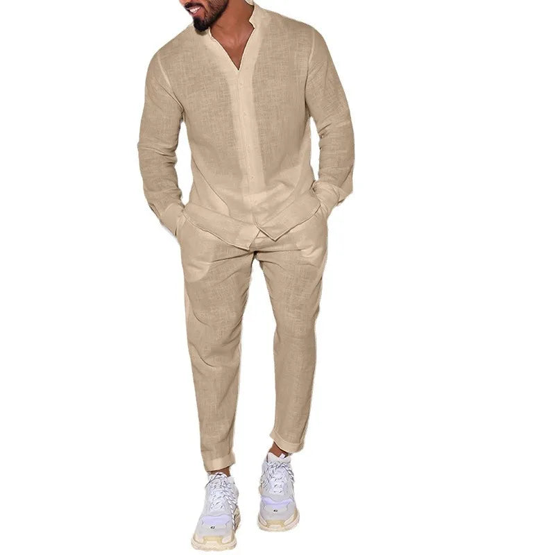 Casual Cotton and Linen Suit