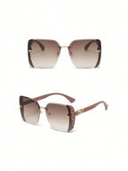 Crystal Encrusted Square Frame Sunglasses