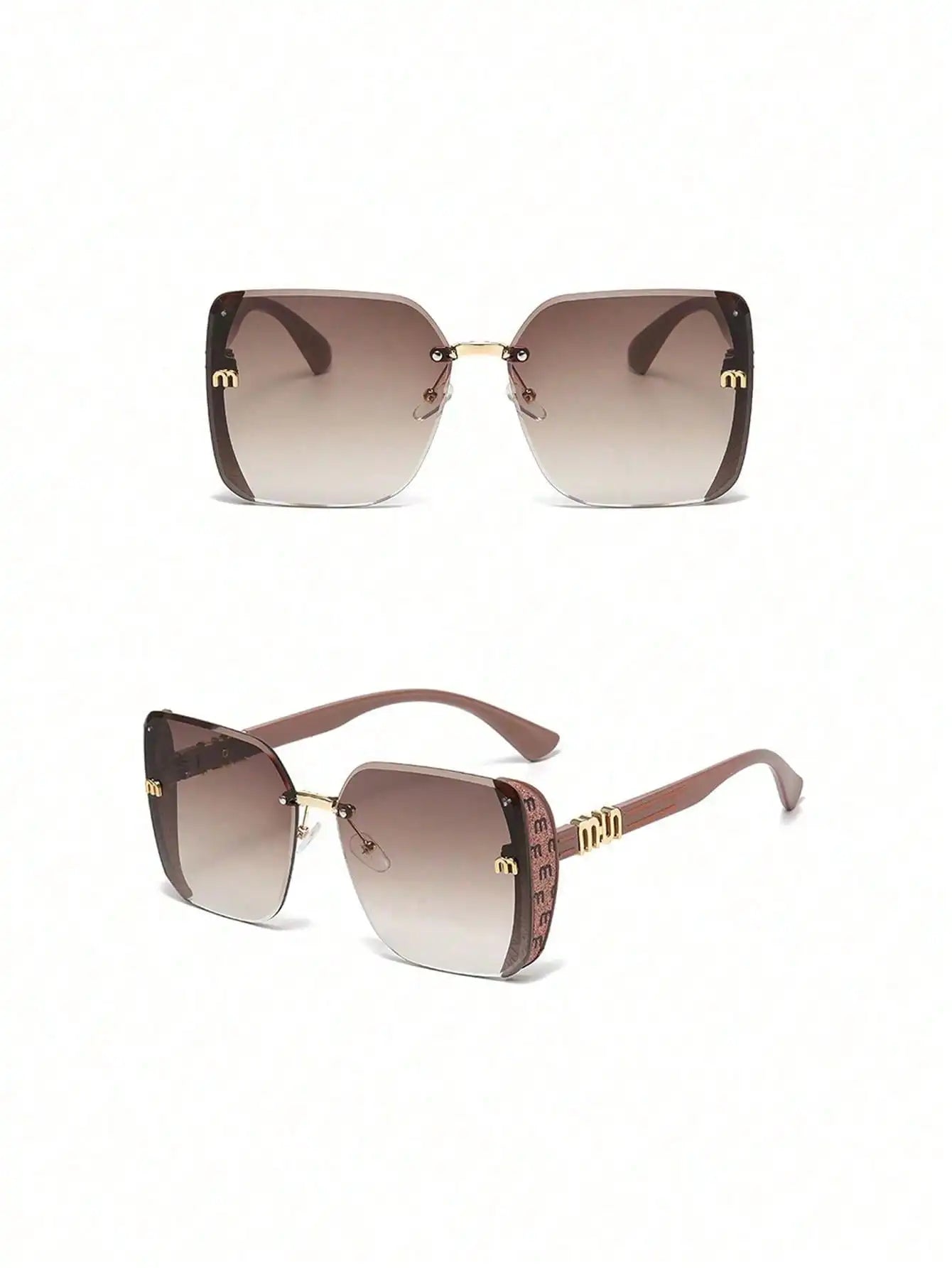 Crystal Encrusted Square Frame Sunglasses