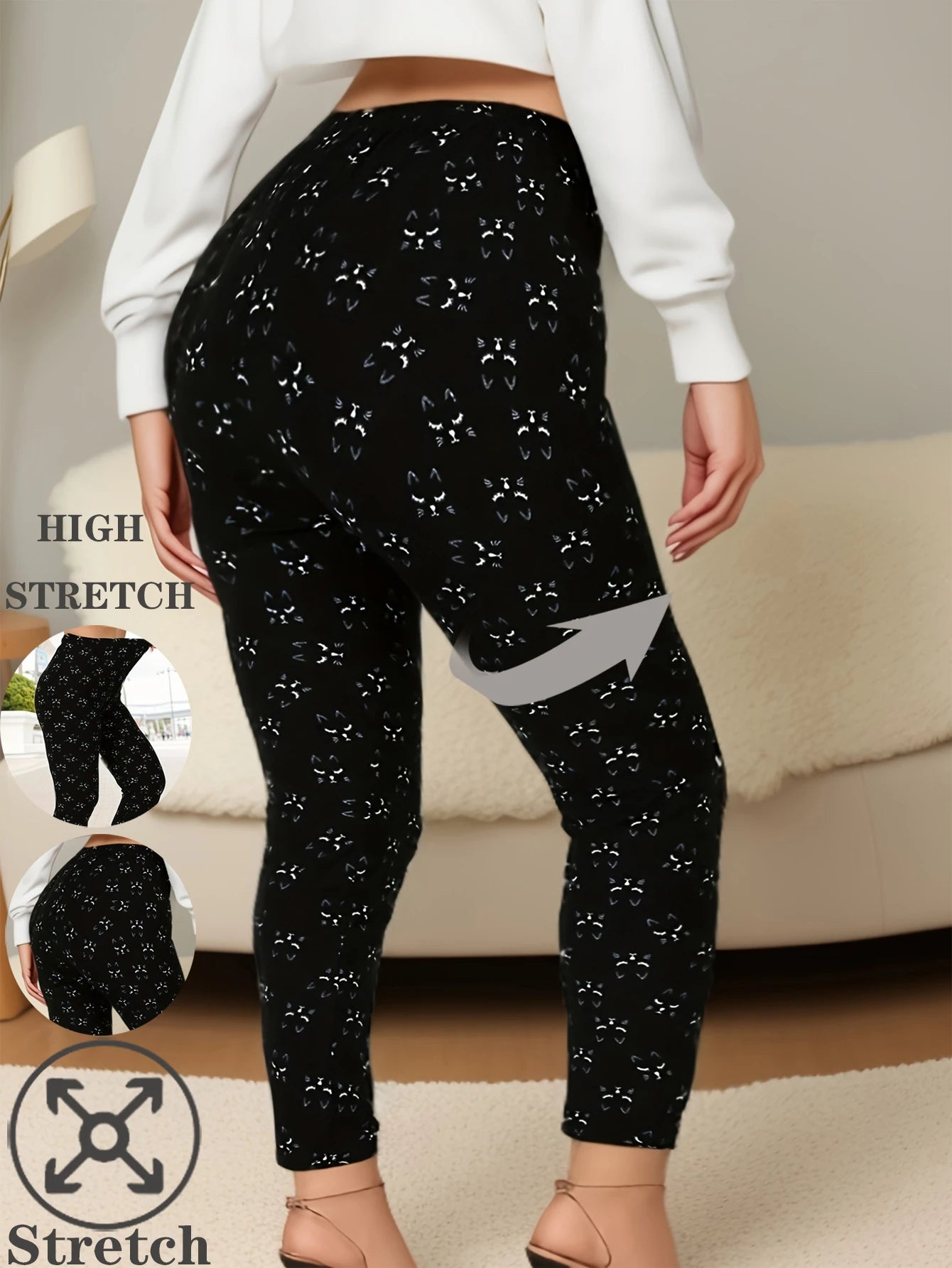 Black Cat Pattern Pants