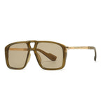 SHAUNA Retro Double Bridges Pilot Sunglasses