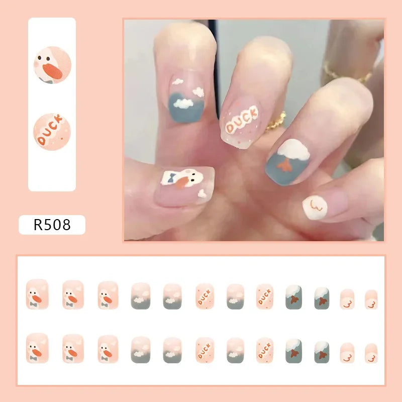 24P Rainbow Fake Nail