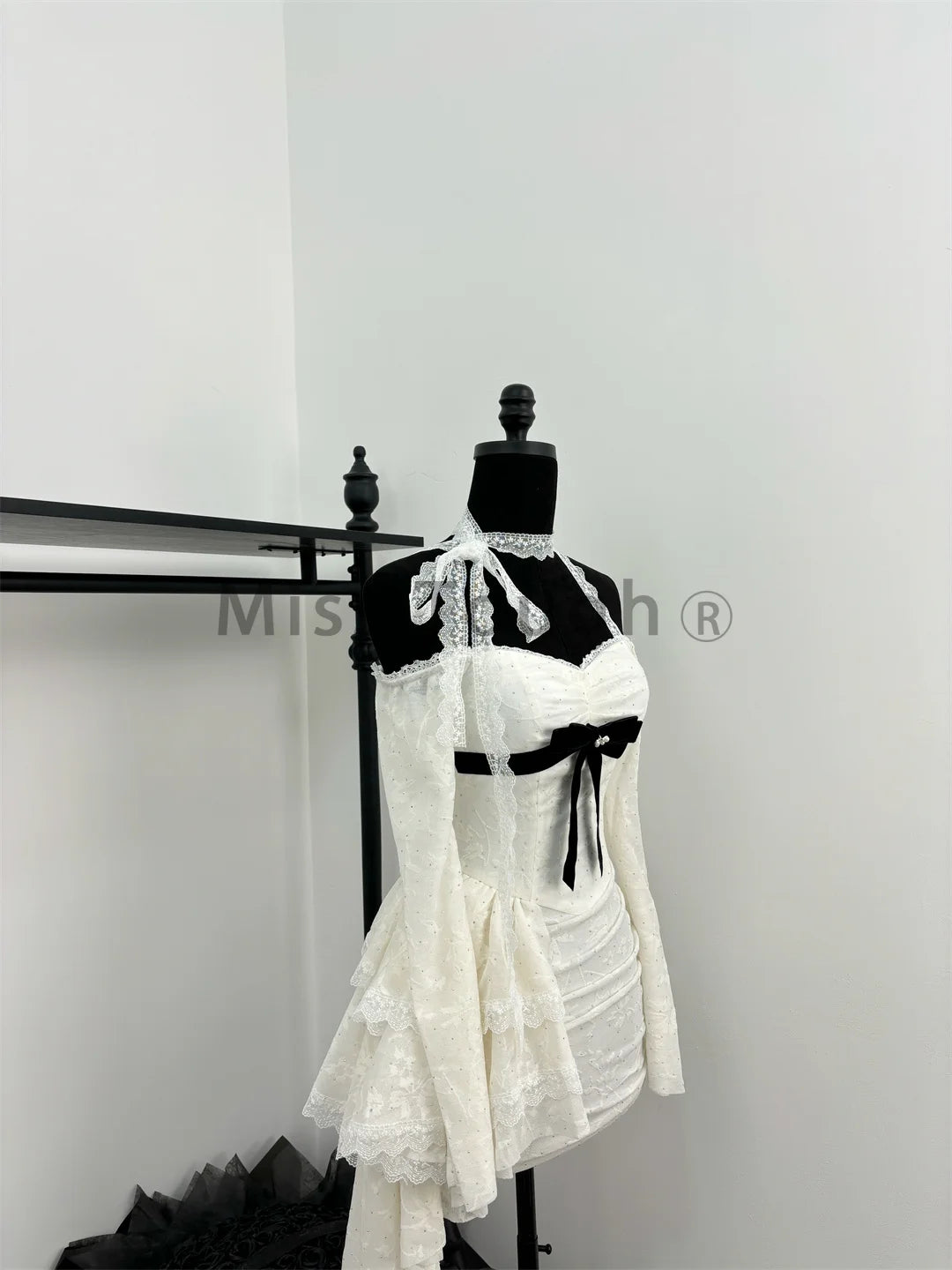 Lace Halter Mini Dress