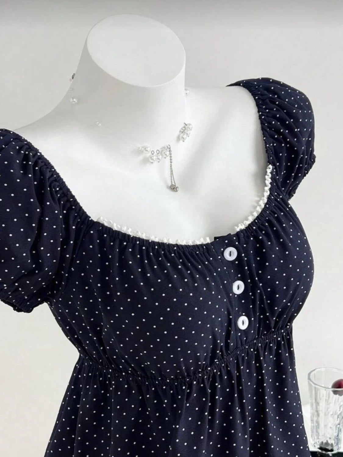Polka Dot Babydoll Top
