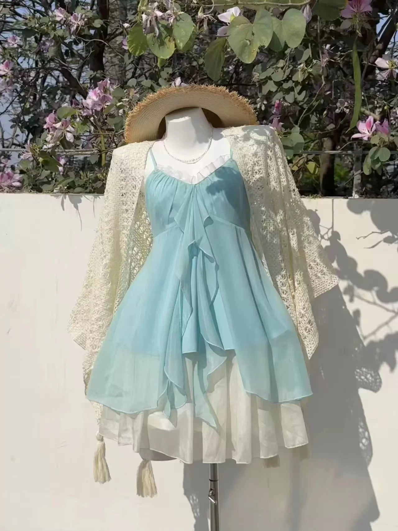 Floral Lace Babydoll Mini Dress
