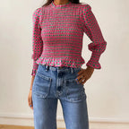 Plaid Print Long Sleeve Tee