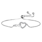 925 Sterling Silver Heart Zircon Bracelet