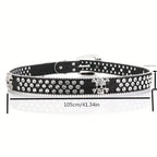 Glamorous Rhinestone Skull Rivet Belt