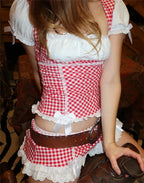 Gingham Skirt Set