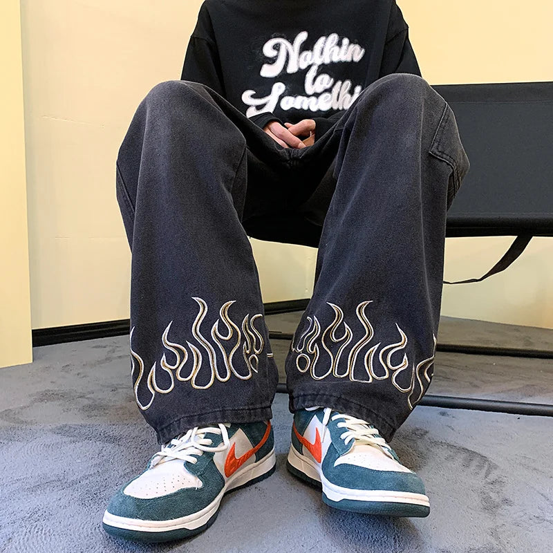 Flame Printed Jeans