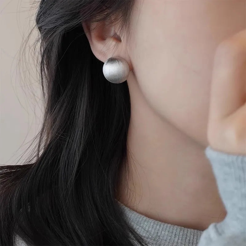 925 Sterling Silver Vintage Round Earrings