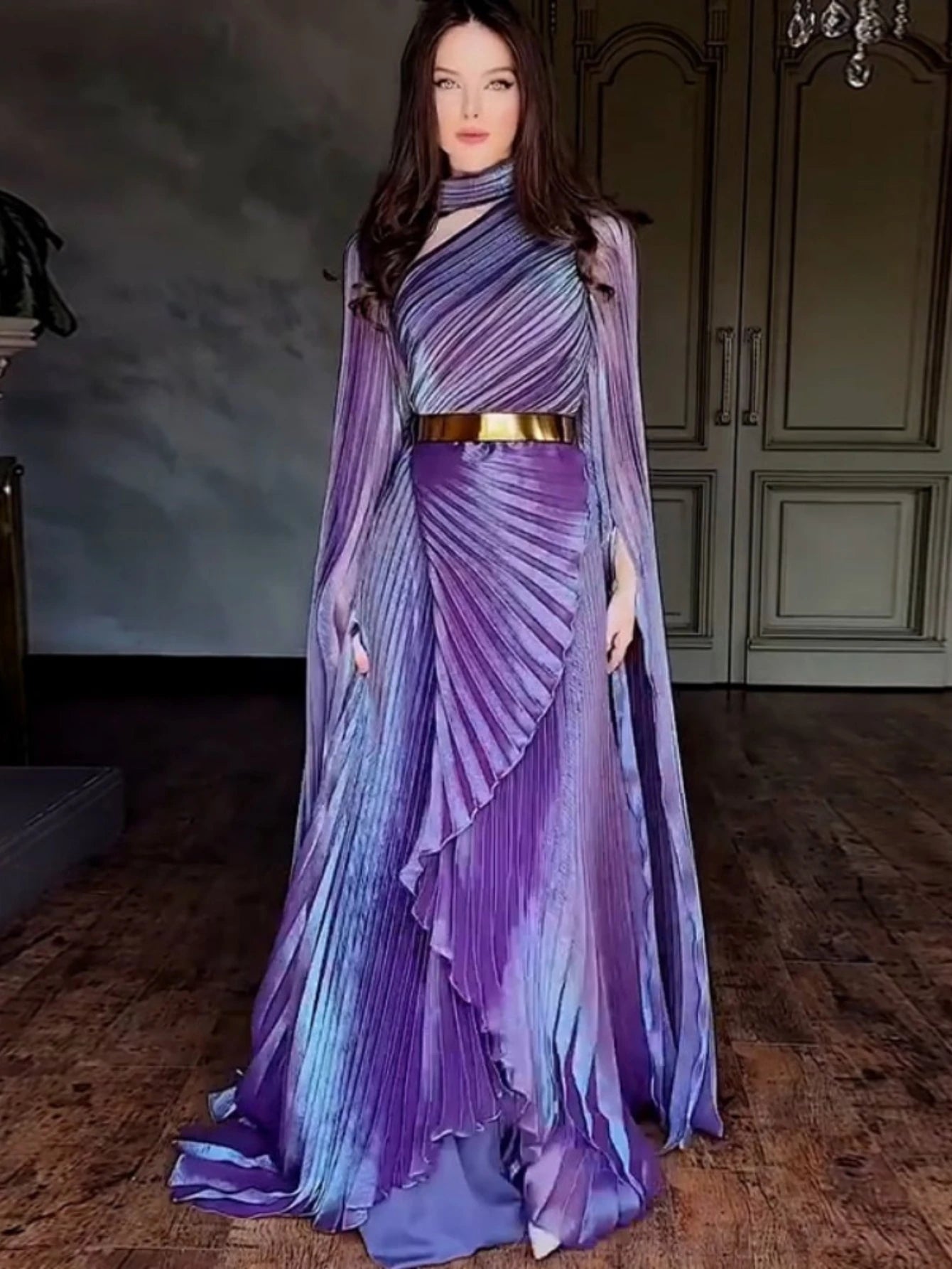 Eid Dubai Party Dress Muslim Abaya Women Party Irregular Folds Jalabiya Vestidos Largos Long Robe Ramadan Morocco Caftan Dubai