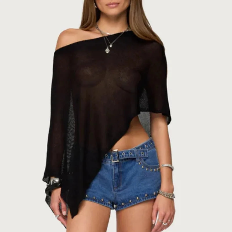 Sheer Poncho Top