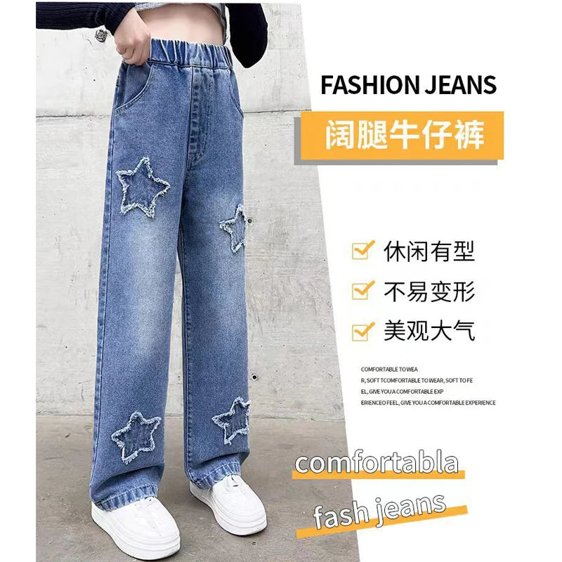 Wide Leg Cargo Star Jeans