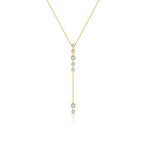 925 Sterling Silver Gold Round Long Pendant Chain Necklace