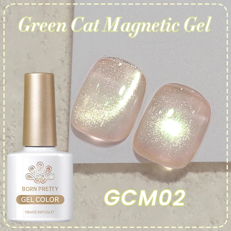 BORN PRETTY 10ml Water Light Cat Magnetic Gel Nail Polish Shining Super Sliver-light Holographics Soak Off UV Gel Varnish