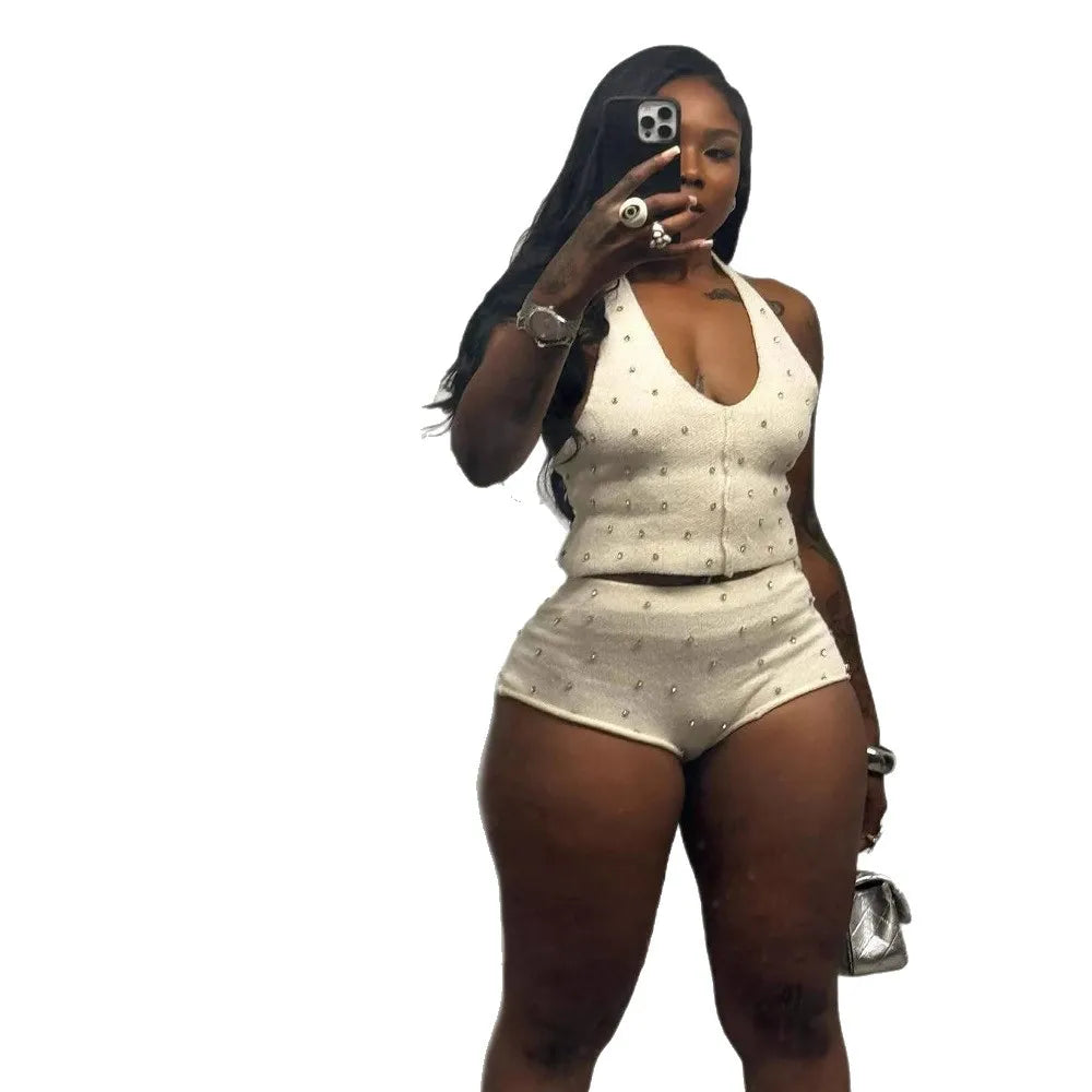 Rhinestone Patchwork 2 Piece Set