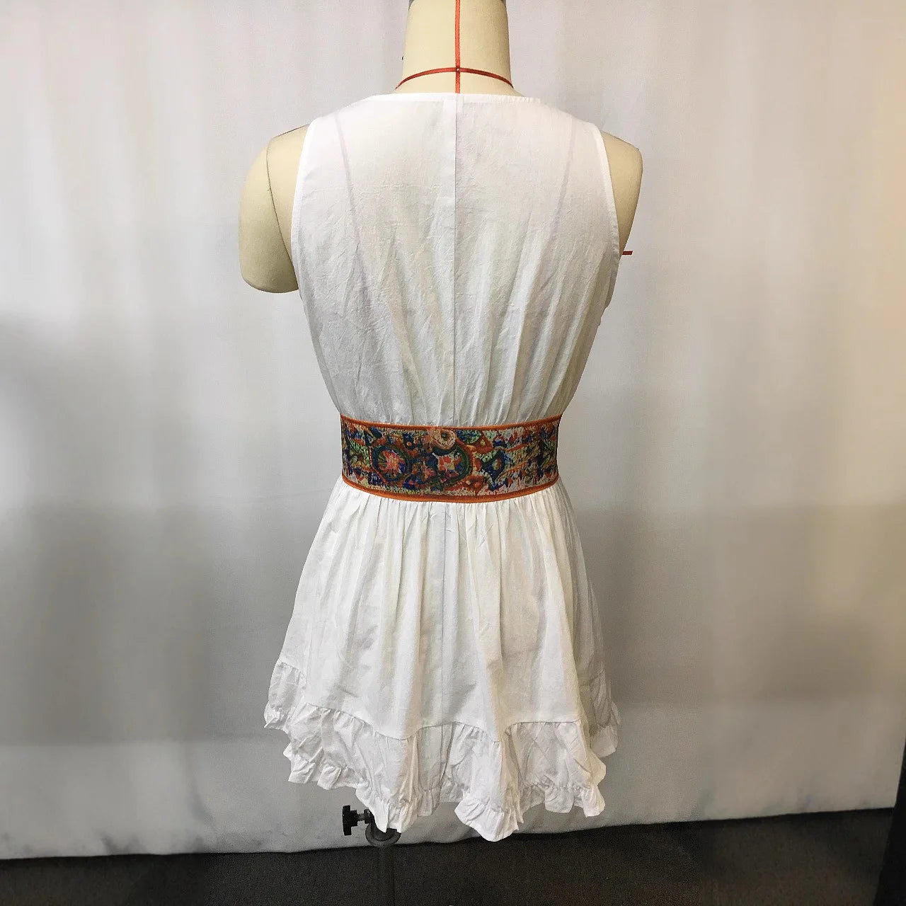 Print V-Neck Strapless Dress