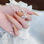 24pcs Extra Long Stiletto French Style Fake Nails