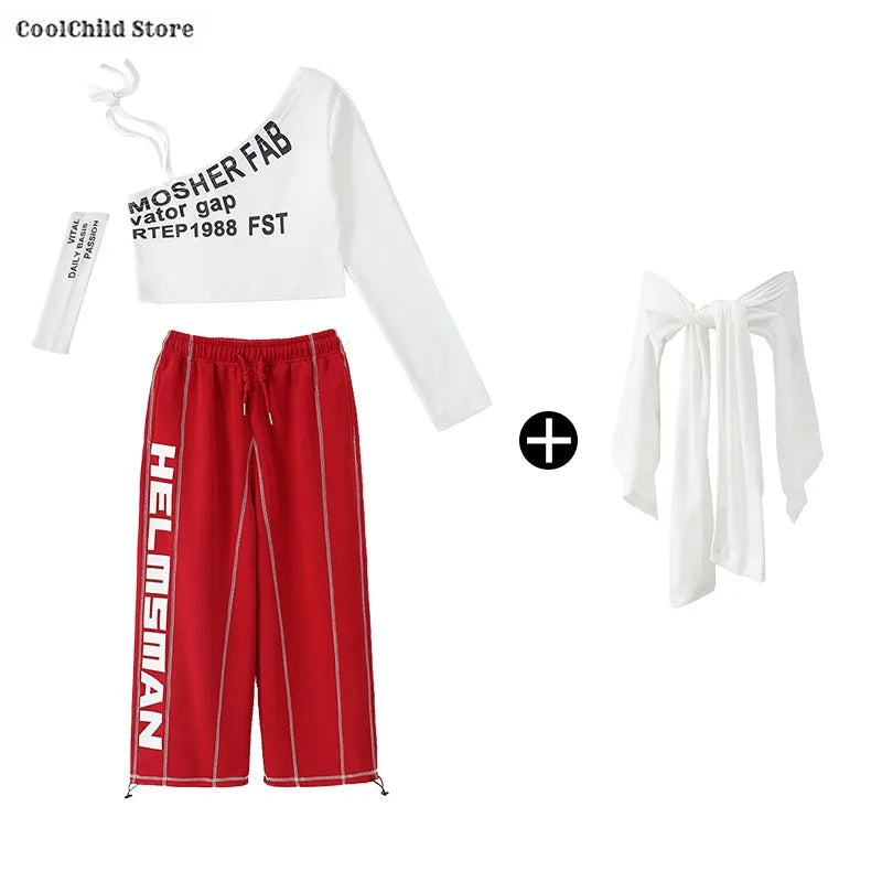 Off Shoulder Crop Top Jogger Pants Set