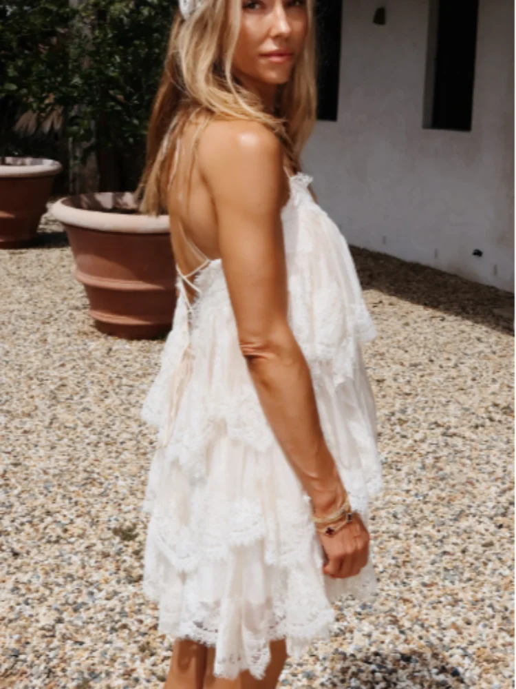 Lace Trim Slip Mini Dress