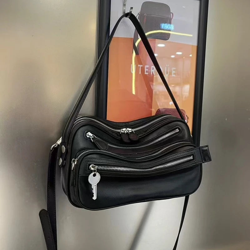 Swiss Design Genuine Leather Bowling Bag
