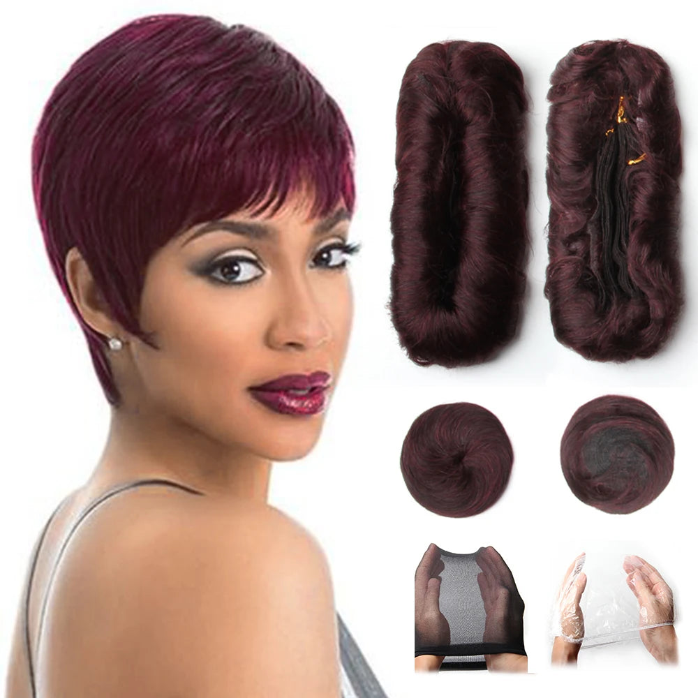 28pcs/Lot Human Hair Extensions Indian Raw Human Hair Bundles with Closures 1B 99J 30 4 Colored Bundles