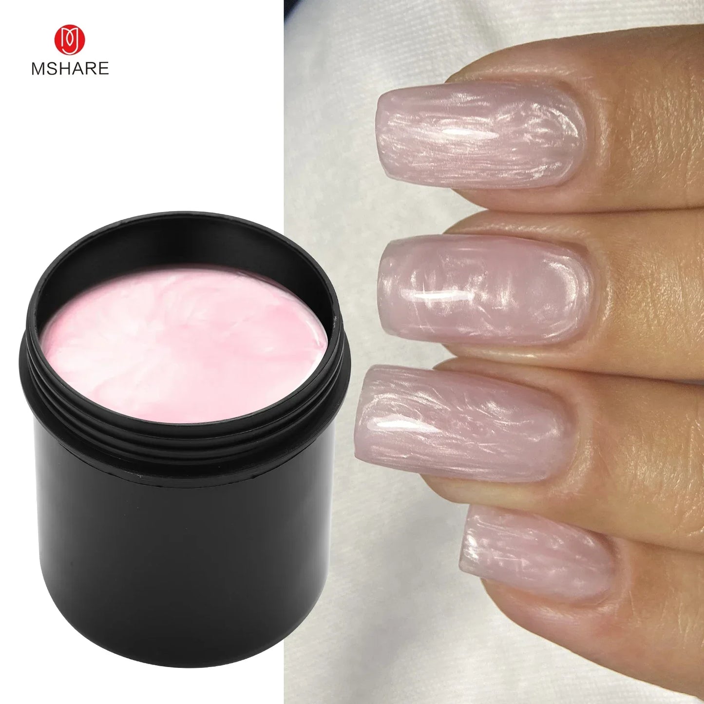 MSHARE 150ml Ice Blue Jelly Gel Builder Nail Extension Gel Tpo Hema Free Gel Nail Construction Cream Medium Shimmer UV Led Gel