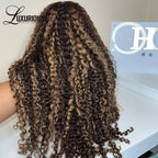 Honey Blonde Highlight Curly Wig