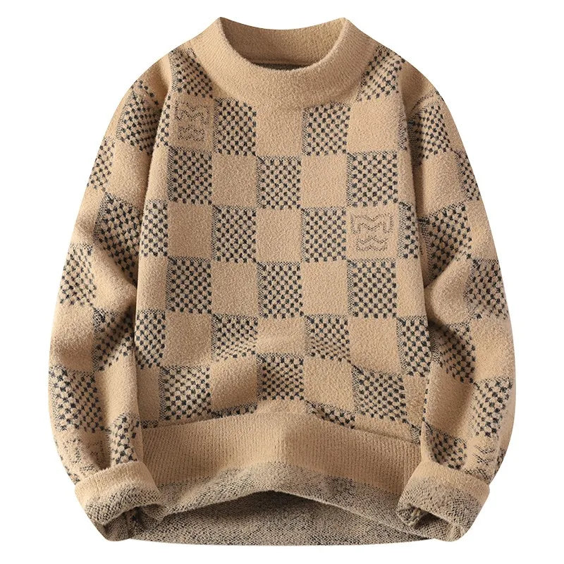 Checkered Knitted Sweater