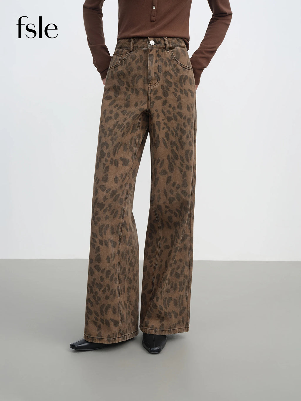 Brown Straight Leg Pants