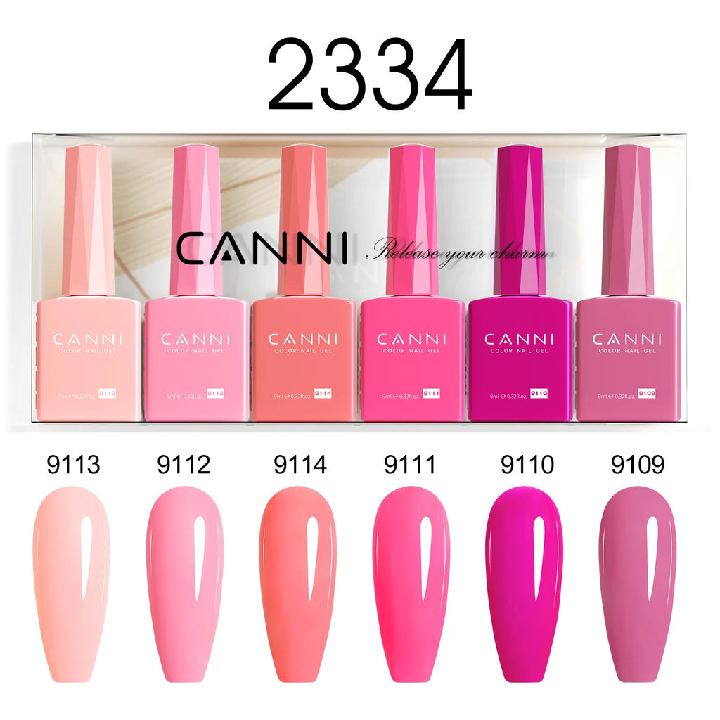 CANNI Nail Gel Polish Set Upgraded HEMA FREE Summer Nails Smooth Texture Ultra Gloss Top Coat Pigmented Gel Soak off UV LED Gel
