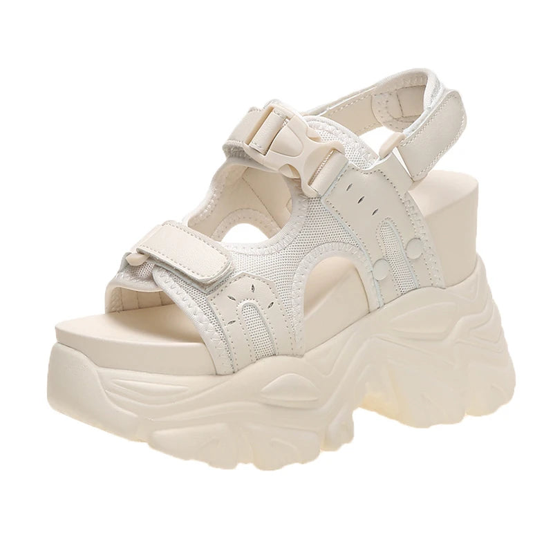 Peep-Toe Wedge Platform Sandals