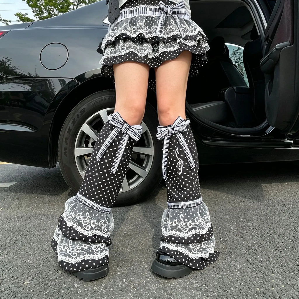 Piano Key Lace Cake Skirt