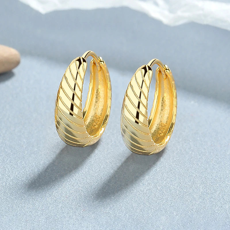 925 Sterling Silver 18K Round Hoop Earrings