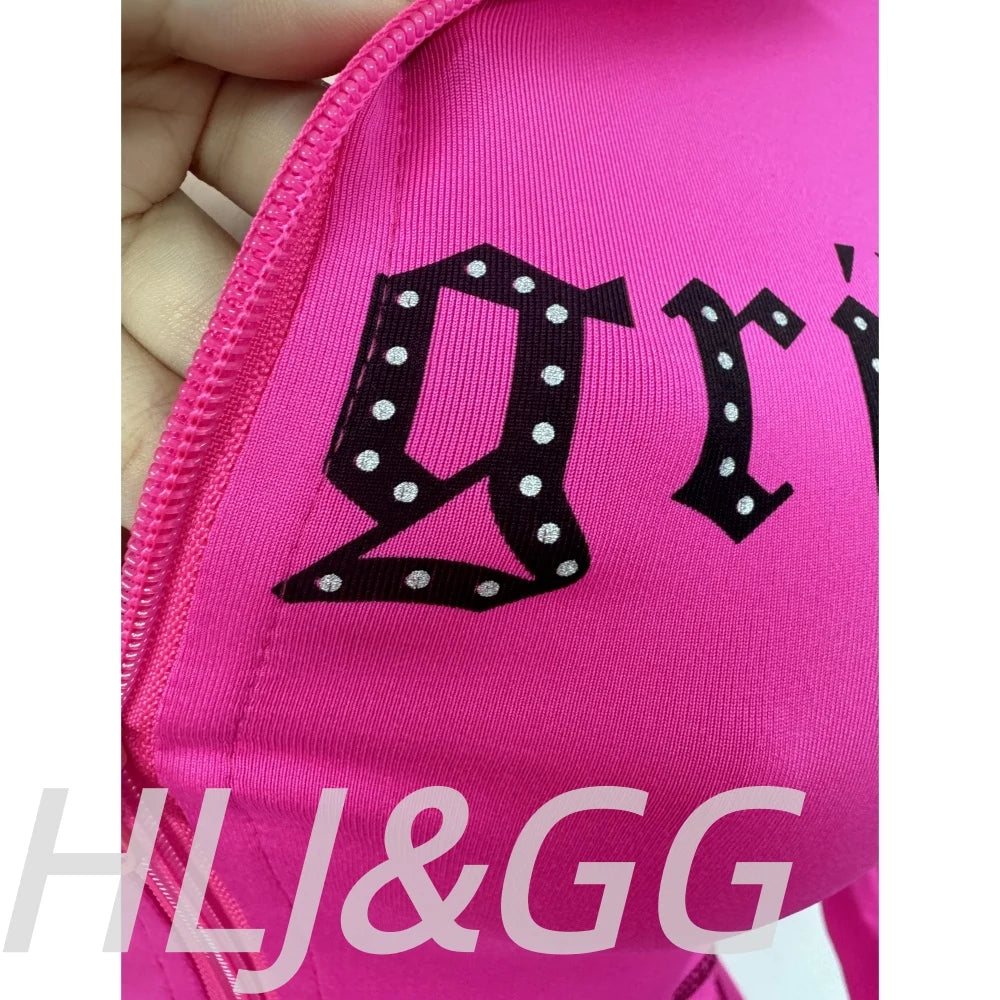 HLJ&GG Letter Print Hooded Two Piece Set