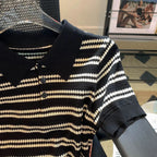 Knitted Stripe Polo