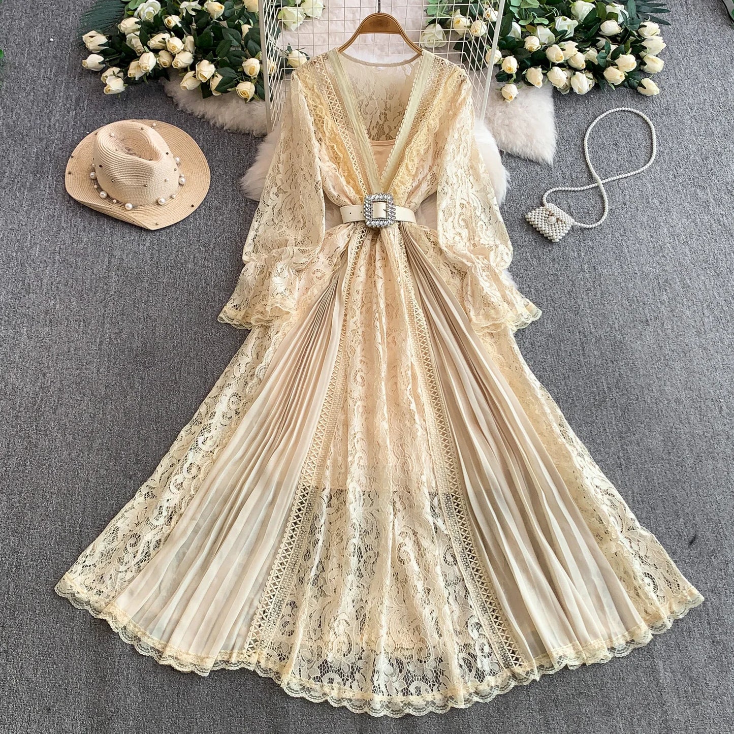 Lace V-Neck Dress