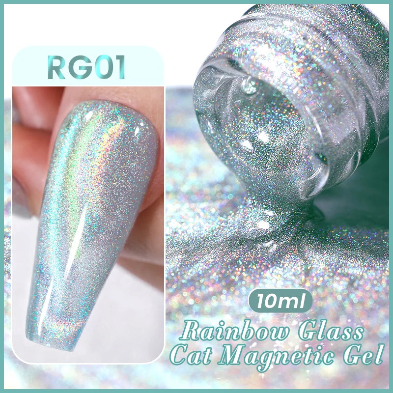 BORN PRETTY 10ml Water Light Cat Magnetic Gel Nail Polish Shining Super Sliver-light Holographics Soak Off UV Gel Varnish