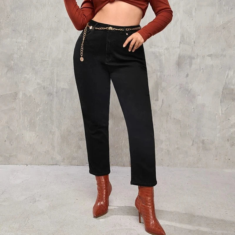 Stretchy High Waist Mom Jeans