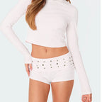 Studded Foldover Shorts