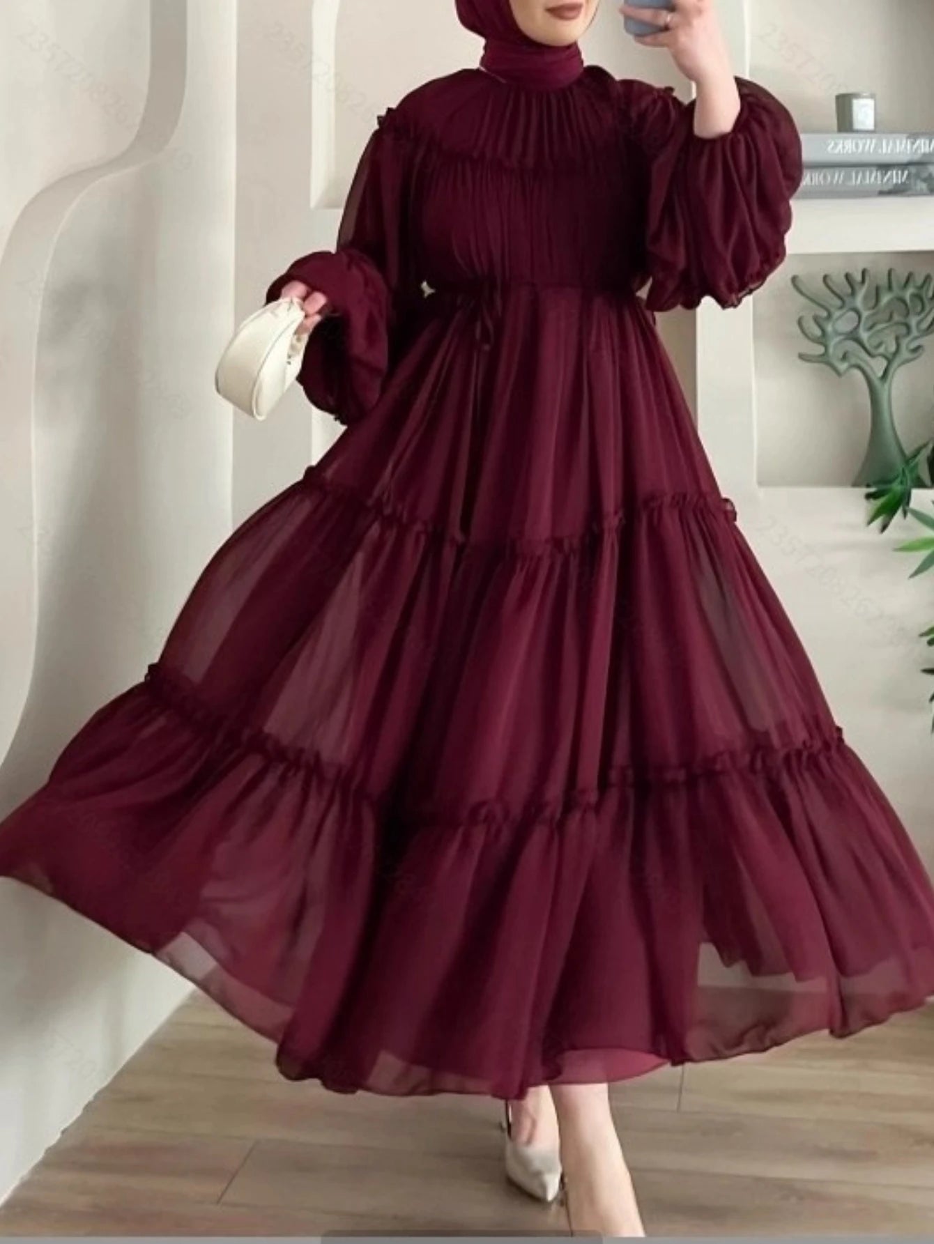 Elegant Dubai Dress Women Muslim Abaya Eid Ramadan Jalabiya Solid Party Dresses Dubai Long Robe Morocco Vestidos Largos 2025