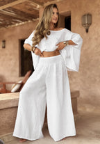 Oversize Loose Top Wide-leg Pants Set