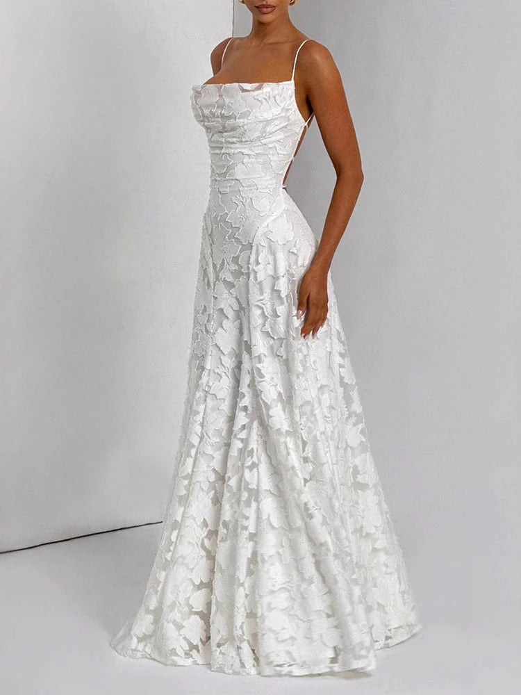 Floral Embroidery Maxi Dress
