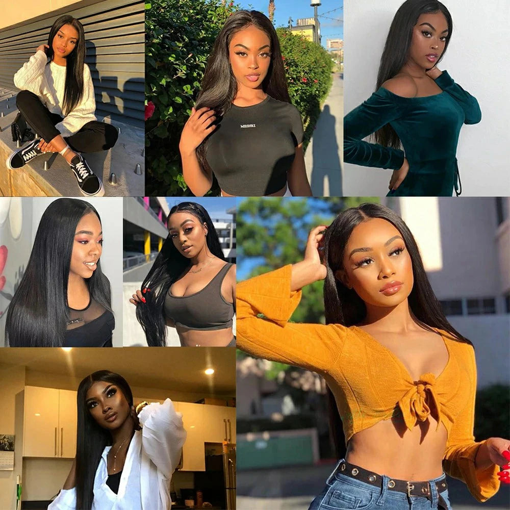 Brazilian HD Transparent Straight Lace Front Wig